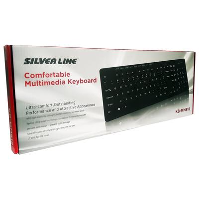 Kép 2/2 - Silverline KB-MM818 billentyűzet Black HU