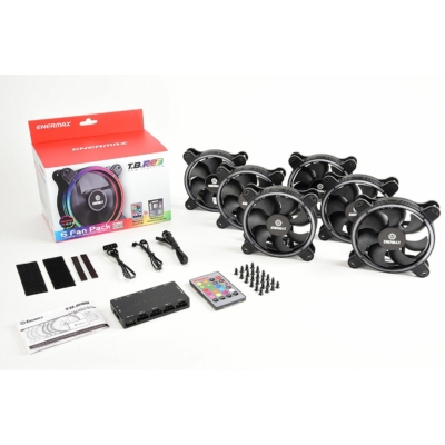 Kép 3/6 - Enermax Intros T.B. RGB Fans with Exclusive 4-ring RGB Visual Effects (6 pack)