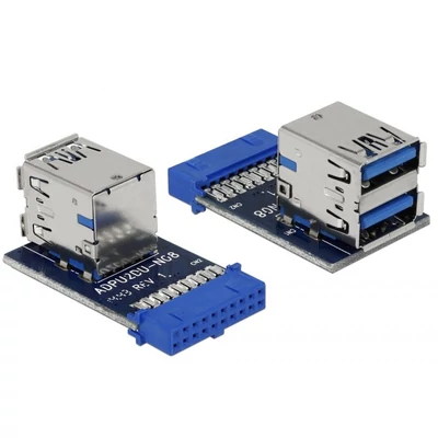 Kép 2/2 - DeLock USB 3.0 Pin Header female > 2x USB 3.0 female up stacked