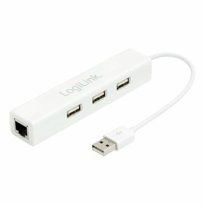 Logilink UA0174A USB 2.0 to Fast ethernet adapter with 3-Port USB Hub fehér