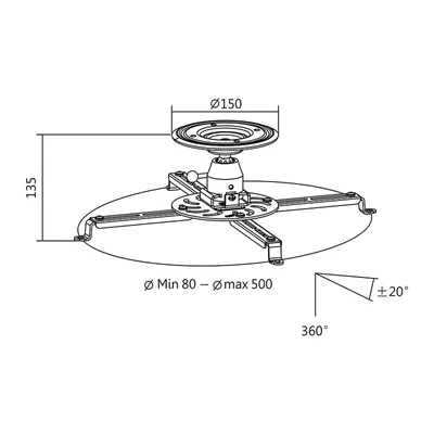 Kép 3/3 - Logilink BP0056 Projector Mount Arm White
