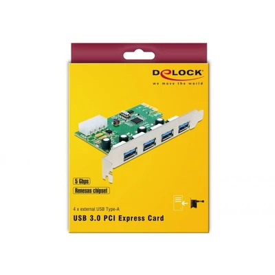 Kép 5/5 - DeLock PCI Express Card > 4x external USB 3.0