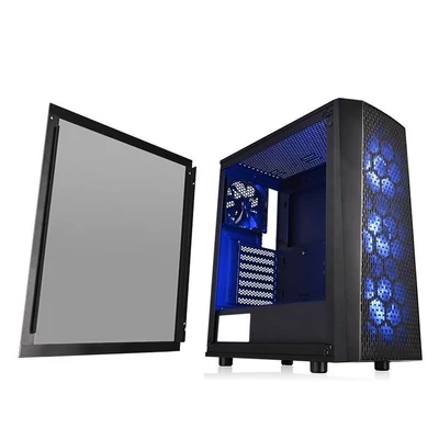 Kép 4/8 - Thermaltake Versa J24 Tempered Glass RGB Edition Black