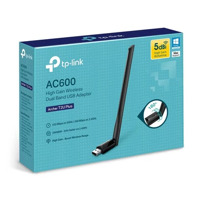Kép 7/7 - TP-Link Archer T2U Plus AC600 High Gain Wireless Dual Band USB adapter