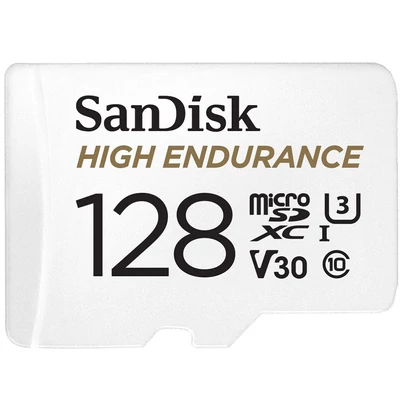 Kép 2/3 - Sandisk 128GB microSDXC High Endurance Class 10 CL10 U3 V30 + adapterrel