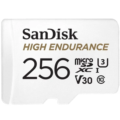 Kép 2/2 - Sandisk 256GB microSDXC High Endurance Class 10 CL10 U3 V30 + adapterrel