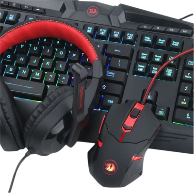 Kép 2/8 - Redragon S101-BA Gaming Combo 4 in 1 Black/Red HU