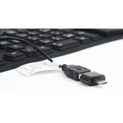 Kép 4/6 - Gembird KB-109F-B Flexible Keyboard & OTG adapter Black US