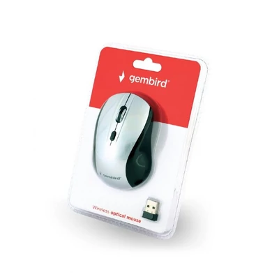 Kép 3/3 - Gembird MUSW-4B-02-BS Wireless optical mouse Black/Silver