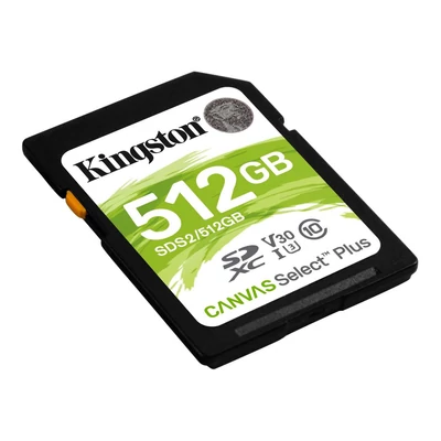 Kép 2/3 - Kingston 512GB SDXC Canvas Select Plus Class 10 100R C10 UHS-I U3 V30