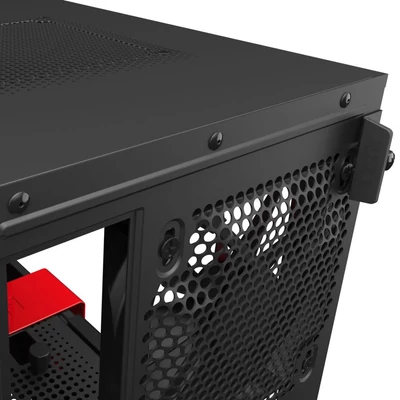Kép 2/8 - NZXT H210 Tempered Glass Matte Black/Red
