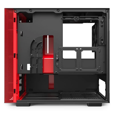 Kép 5/8 - NZXT H210 Tempered Glass Matte Black/Red