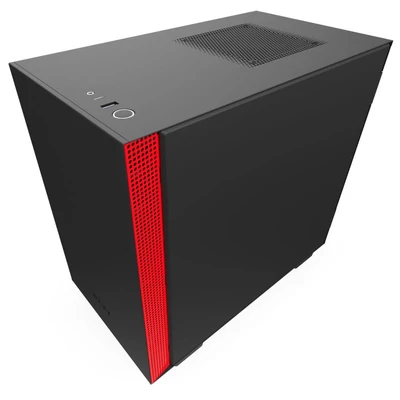 Kép 6/8 - NZXT H210 Tempered Glass Matte Black/Red