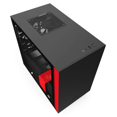 Kép 7/8 - NZXT H210 Tempered Glass Matte Black/Red