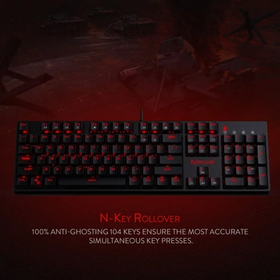 Kép 10/10 - Redragon Surara Pro Red LED Backlight Mechanical Gaming Keyboard with Ultra-Fast V-Optical Blue Swit