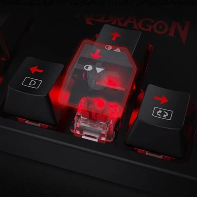 Kép 6/10 - Redragon Surara Pro Red LED Backlight Mechanical Gaming Keyboard with Ultra-Fast V-Optical Blue Swit