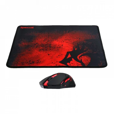 Kép 7/8 - Redragon M601WL-BA Wireless Gaming Mouse and Mouse Pad Combo Black/Red