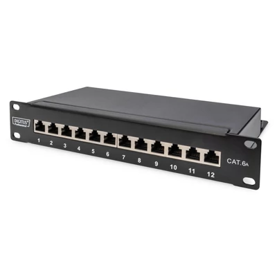 Digitus 12-port patch panel 1U fekete