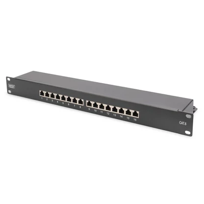 Digitus 16-port patch panel 1U fekete