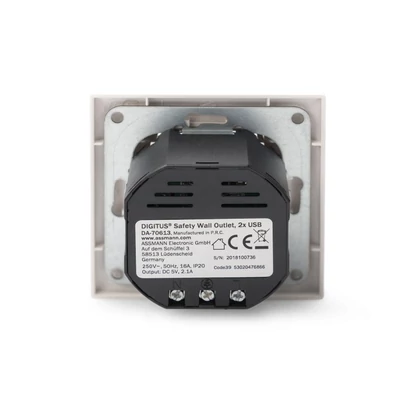 Kép 3/4 - Digitus DA-70613 csatlakozóaljzat 2x USB White