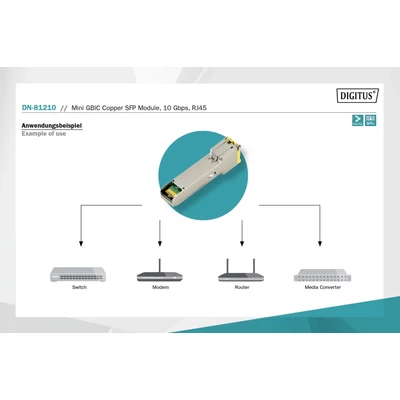 Kép 7/9 - Digitus DN-81210 halózati adó-vevő modul Réz 10000 Mbit/s SFP