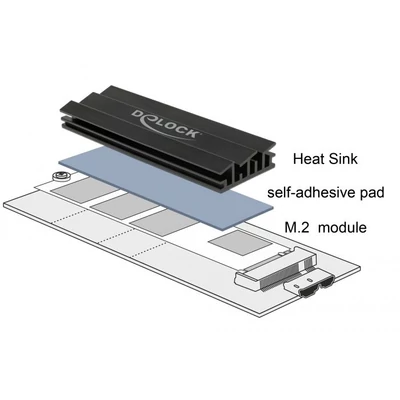 Kép 2/3 - DeLock Heat Sink 70mm for M.2 module Black