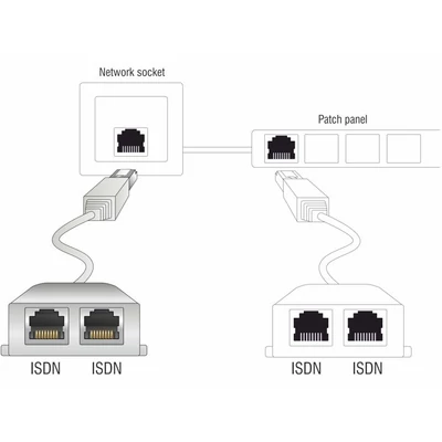 DeLock RJ45 Port Doubler 1x RJ45 plug > 2x RJ45 jack (2 x ISDN)