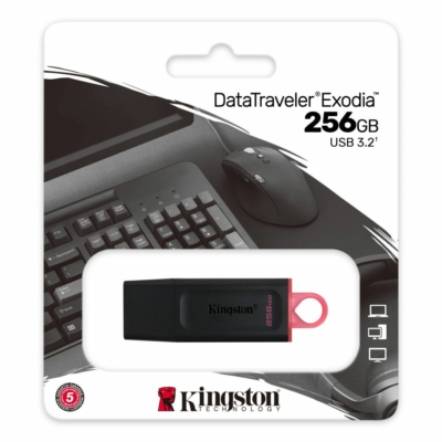 Kép 3/3 - Kingston 256GB DataTraveler Exodia pendrive fekete/rózsaszín