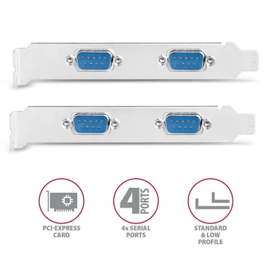 Kép 2/4 - AXAGON PCEA-S4N PCIE Controller 4x Serial