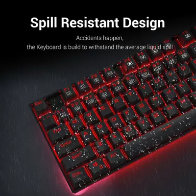 Kép 4/7 - Redragon Kumara 2 Red LED Backlight Red Mechanical Gaming Keyboard Black HU
