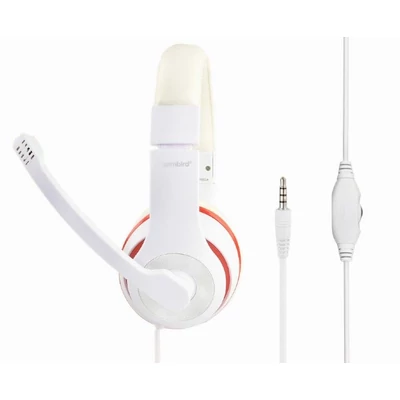 Kép 2/5 - Gembird MHS-03-WTRD Stereo Headset White/Red