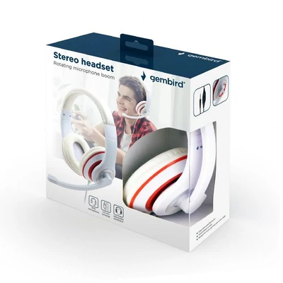 Kép 5/5 - Gembird MHS-03-WTRD Stereo Headset White/Red