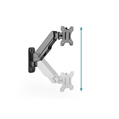 Kép 4/5 - Digitus DA-90396 Universal Single Monitor Mount with Gas Spring Wall Mount Black