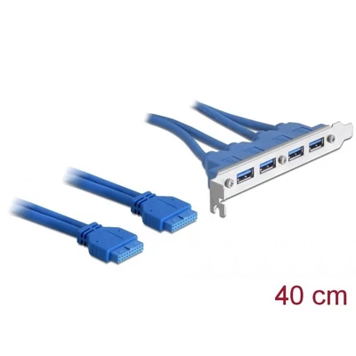 Kép 2/2 - DeLock Slot bracket USB 3.0 pin header 19 pin 2 x internal > 4 x USB 3.0-A female external