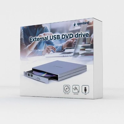 Kép 5/5 - Gembird DVD-USB-02-SV Slim DVD-Writer Silver BOX