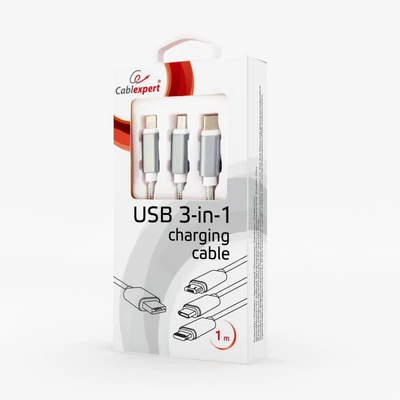 Kép 4/4 - Gembird CC-USB2-AM31-1M-S USB 3-in-1 Charging cable 1m Silver