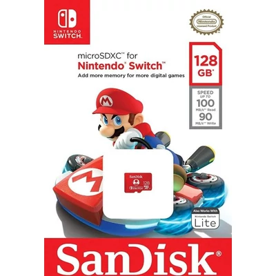 Kép 3/3 - Sandisk 128GB microSDXC Class 10 UHS-1 U3 A1 For Nintendo Switch adapter nélkül