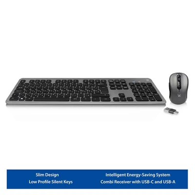 Kép 2/6 - Ewent EW3264 Wireless Keyboard and Mouse Set Black HU