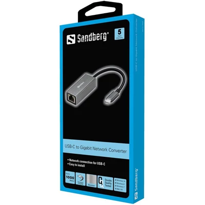Kép 2/2 - Sandberg USB-C Gigabit network adapter