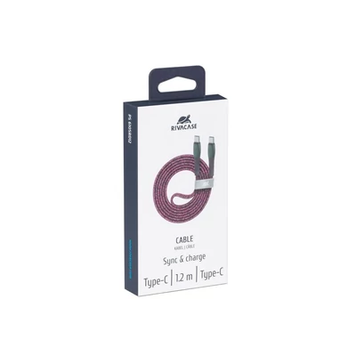Kép 5/5 - RivaCase PS6105 RD12 Type-C / Type-C cable 1,2m Red