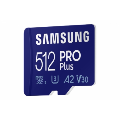 Kép 2/3 - Samsung 512GB microSDXC Pro Plus Class10 U3 A2 V30 + Memóriakártya olvasó
