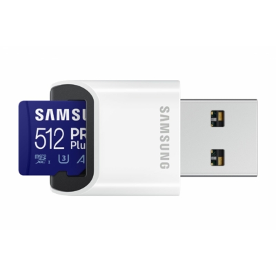 Kép 3/3 - Samsung 512GB microSDXC Pro Plus Class10 U3 A2 V30 + Memóriakártya olvasó
