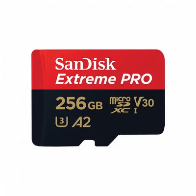 Kép 2/2 - Sandisk 256GB microSDXC Class 10 U3 V30 A2 Extreme Pro + adapterrel