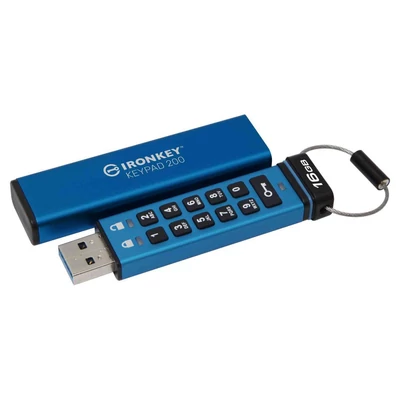 Kép 2/3 - Kingston 16GB IronKey Keypad 200 USB3.2 Blue
