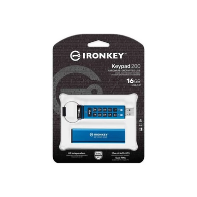 Kép 3/3 - Kingston 16GB IronKey Keypad 200 USB3.2 Blue