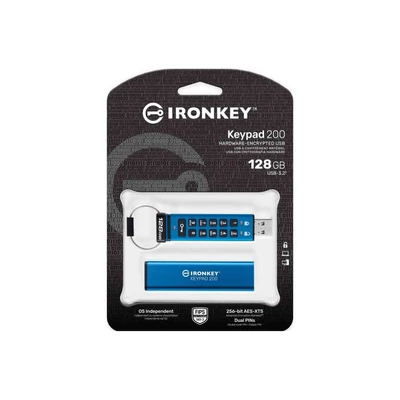 Kép 3/3 - Kingston 128GB IronKey Keypad 200 USB3.2 Blue