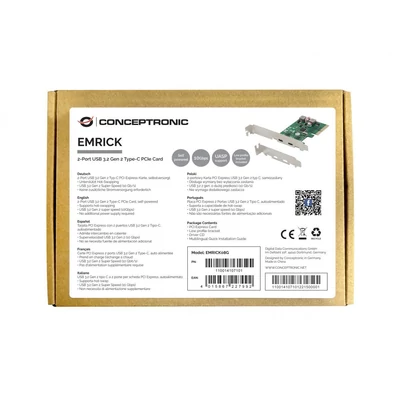 Kép 7/7 - Conceptronic EMRICK08G 2-Port USB 3.2 Gen 2 Type-C PCIe Card