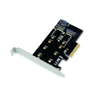 Conceptronic EMRICK04B 2-in-1 M.2 PCIe Card, M.2 SATA x 1, M.2 NVMe x 1