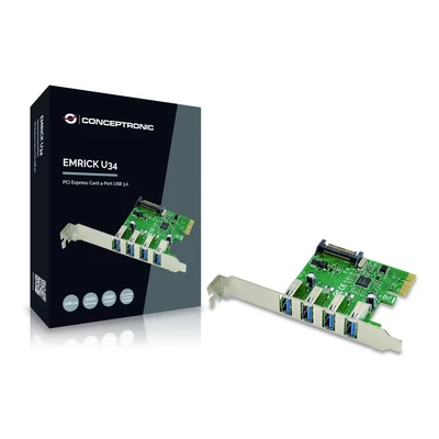 Kép 2/3 - Conceptronic EMRICK02G 4-Port USB 3.0 PCIe Card