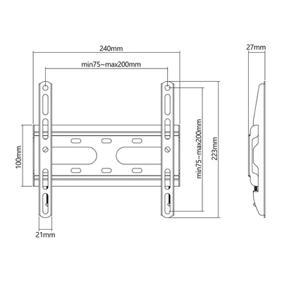 Kép 5/5 - Stell SHO 4200 TV Wall Mount Fix 23"-42" Black